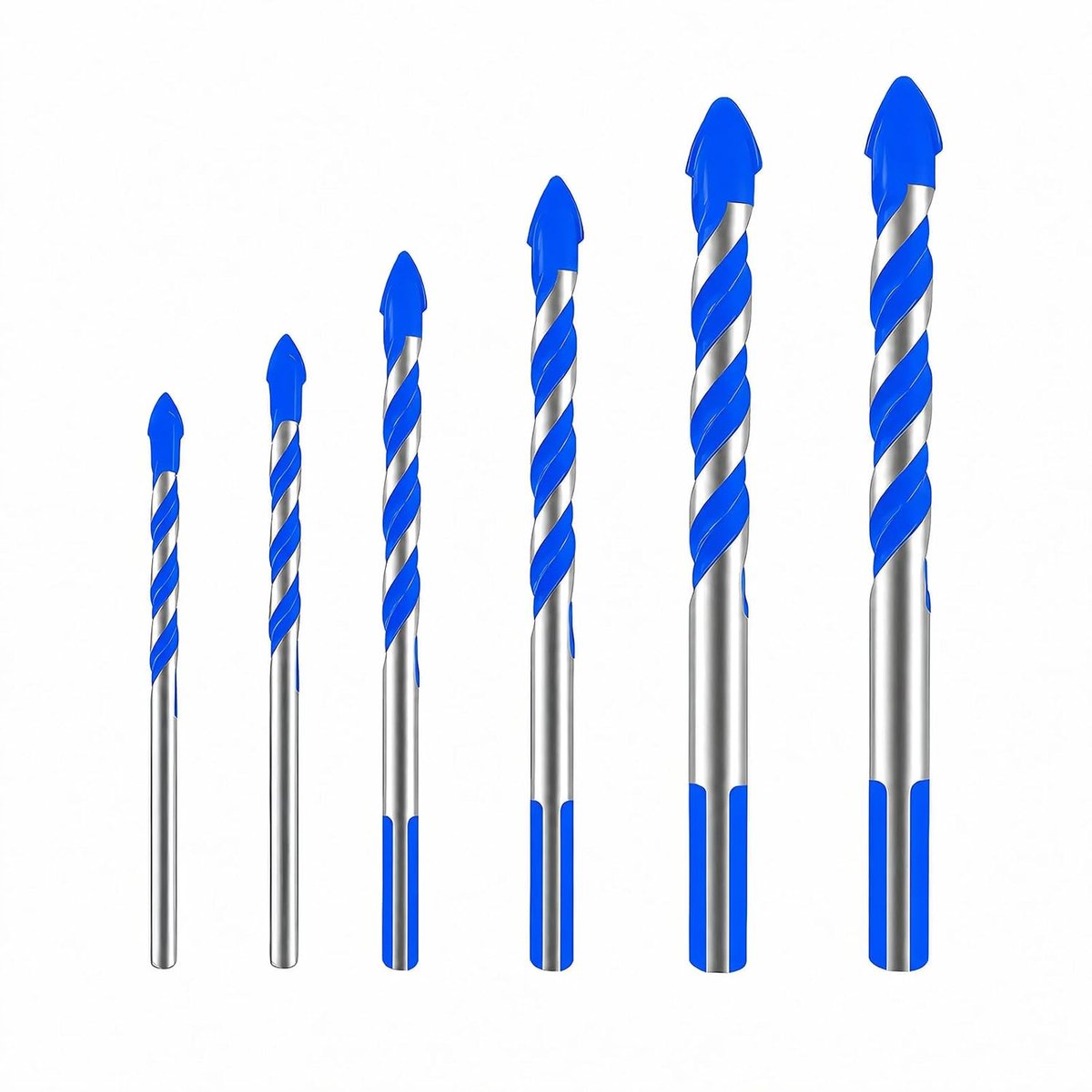 Tegelboorset 6-delig - hardmetalen boren - voor keramiek, glas en porselein - duurzame en veelzijdige set - ShopVlot