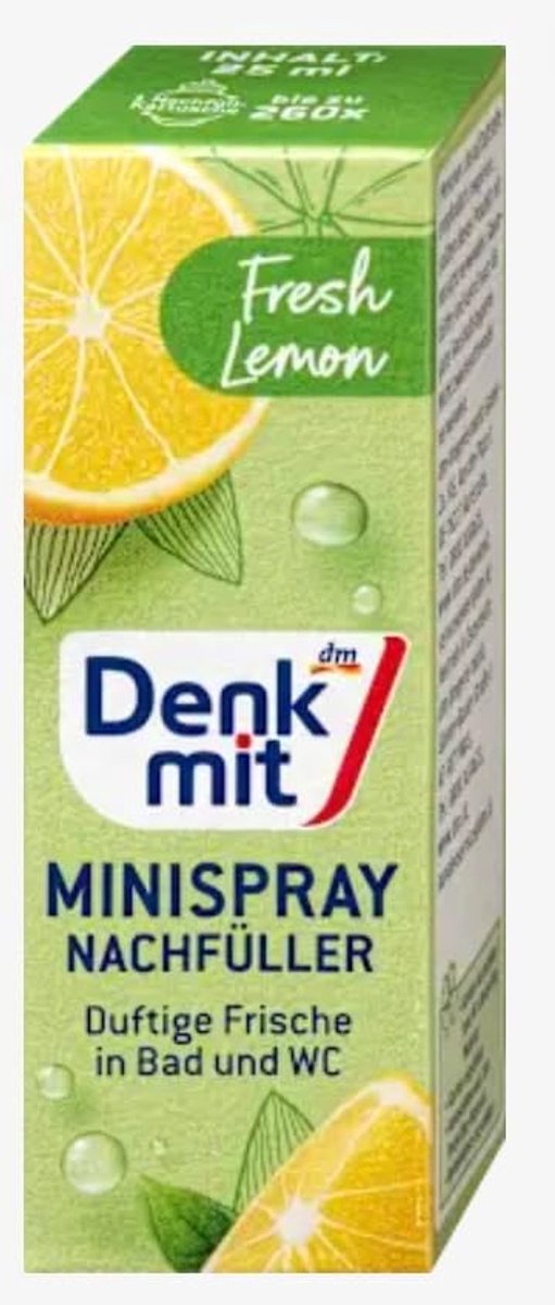 Luchtverfrisser navulzak 25 ml - verse citroen - compatibel met Denkmit - frisse geur voor thuis - ShopVlot