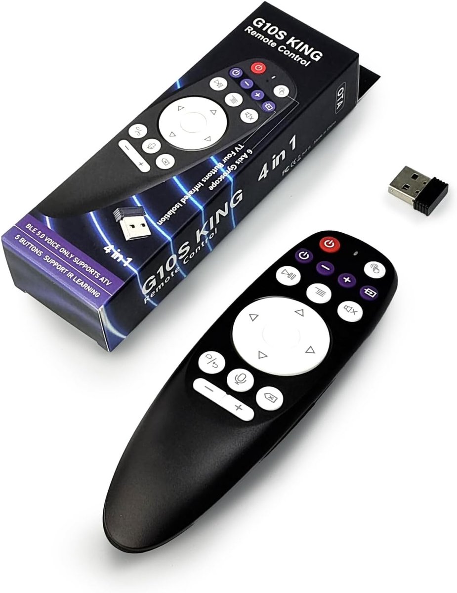 Universele afstandsbediening - BT 5.0 en 2.4G draadloos - luchtmuis met 6-assige gyroscoop - spraakbesturing - ShopVlot