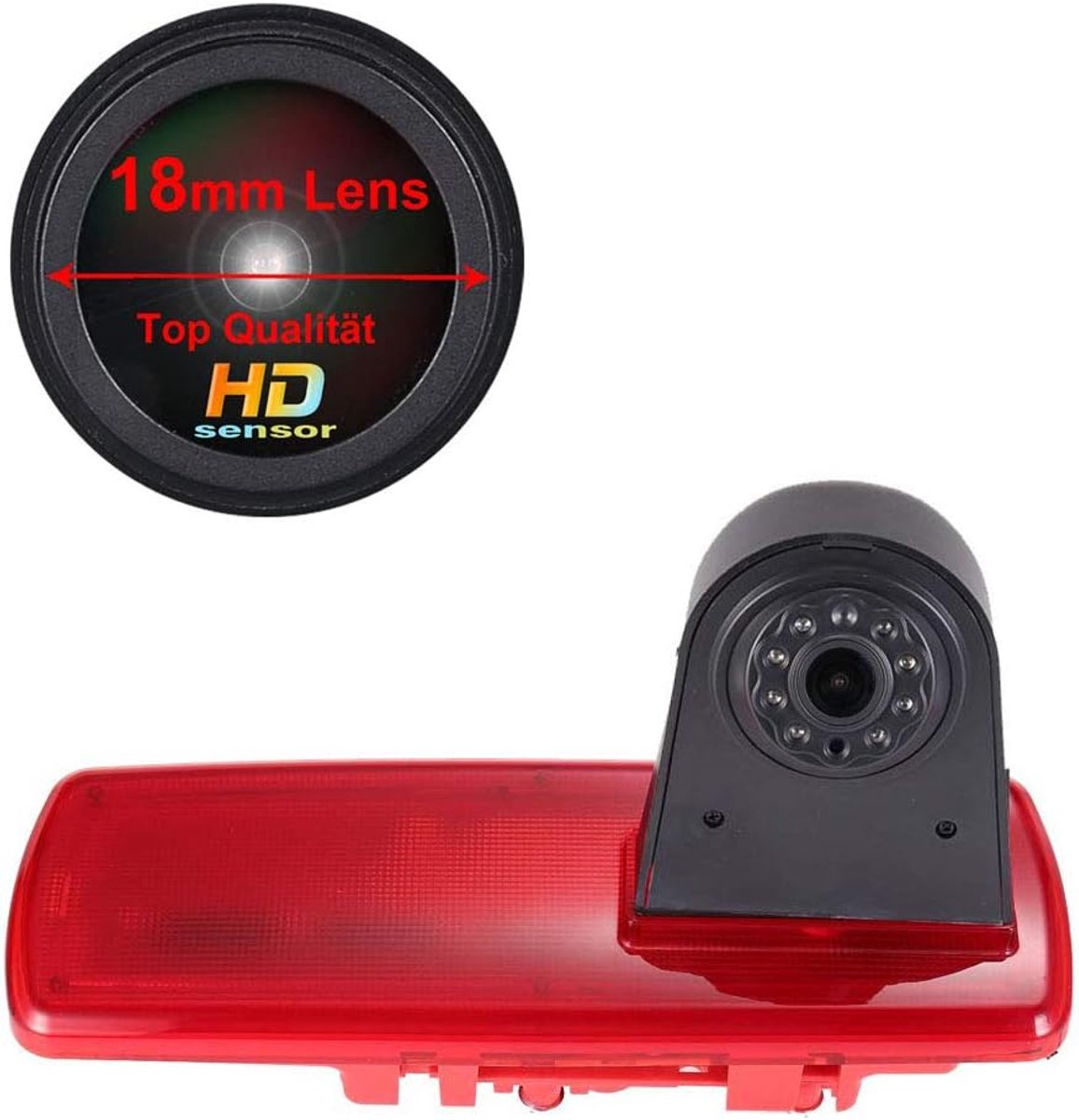 Parkeercamera 1280x720 pixels - Derde remlicht camera - Waterdicht - Voor Fiat Talento en Nissan NV300 - ShopVlot