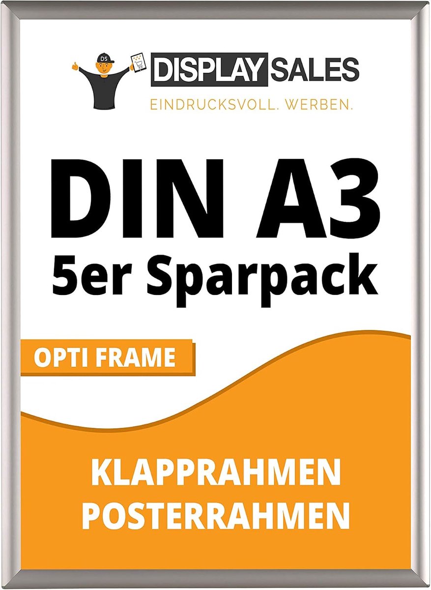 Vouwlijst A3 (5 stuks) - Aluminium profiel 25 mm - Antireflecterende folie - Veiligheidsadvertentiekader - ShopVlot
