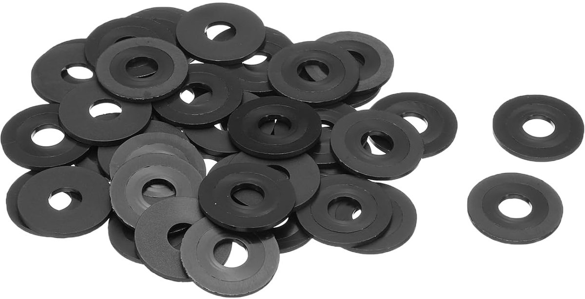 40 stuks M10 nylon platte afdichtingen 10 mm ID 30 mm OD 2 mm dik sluitringen kunststof afdichtring ring zwart