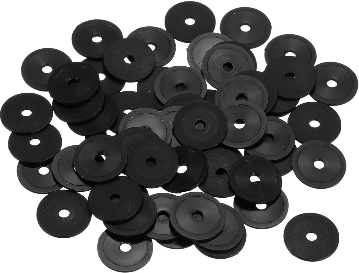 55 stuks M4 nylon plat 4 mm binnendiameter 15 mm buitendiameter 1 mm dik kunststof afstandhouders voor schroeven kraan sanitaire reparatie zwart