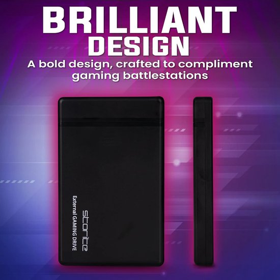 Externe Harde Schijf - Draagbare Opslag - Data Back-up - Ultradun Ontwerp - 2TB Capaciteit - Zwart — afbeelding 4
