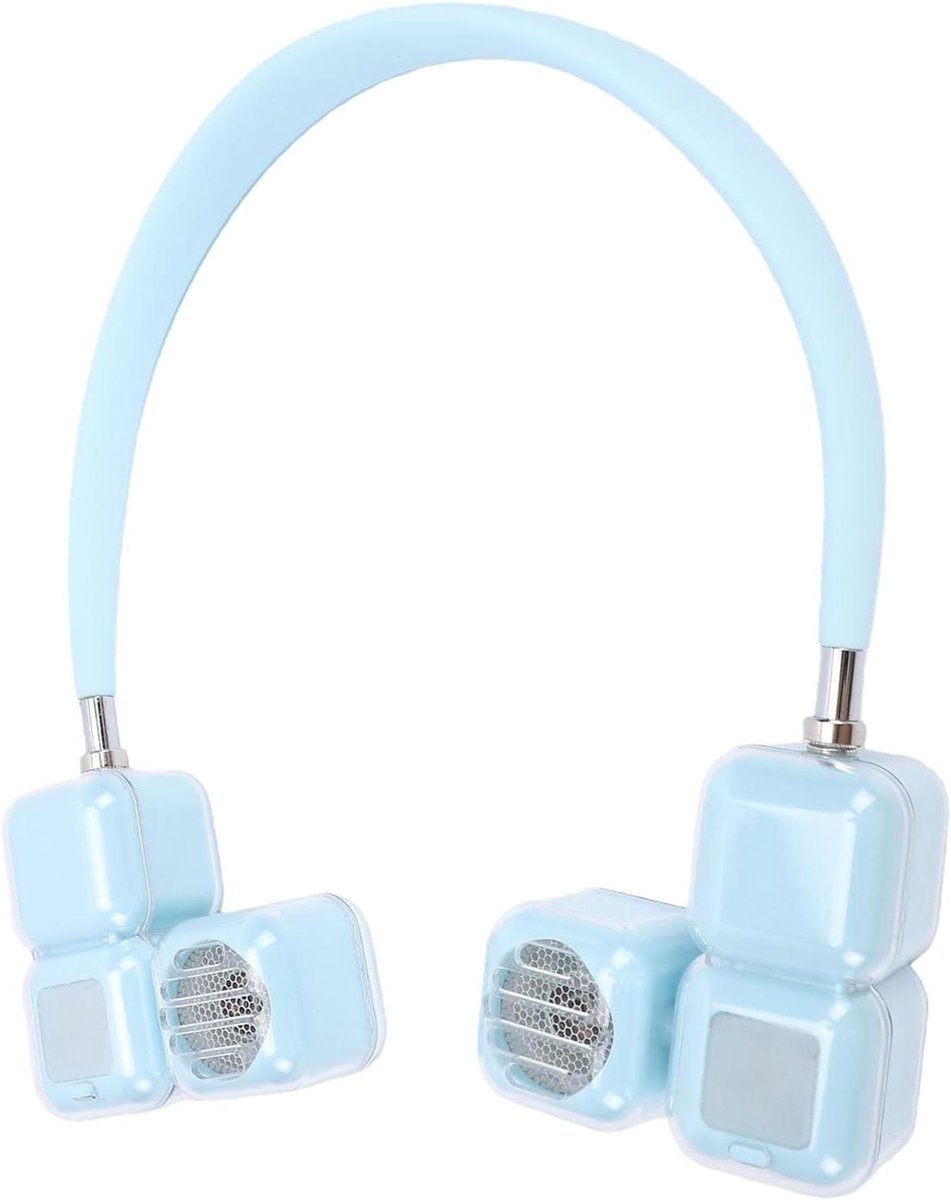 Nekventilator Bladloos - Draagbare Ventilator - Persoonlijke Koeling - 5 Snelheden Instelbaar - 25.7 x 22.1 x 4.7 cm - Hemelsblauw