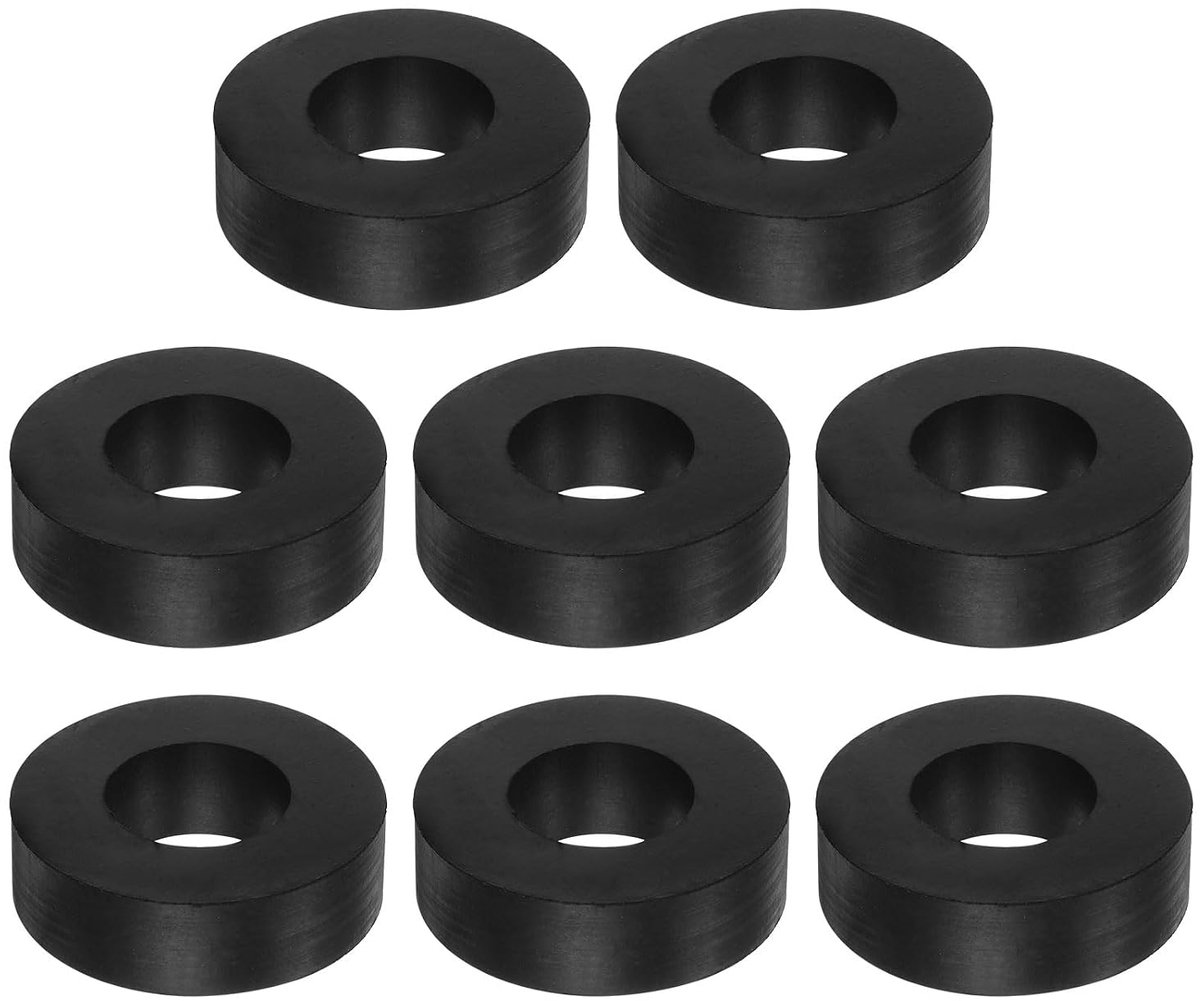 Sourcing map 8 stuks rubberen afstandhouders, 5 cm AD 1 inch, ID 0,6 inch, dikke neopreen, ronde trillingsdemper, pads, isolator, rubber, sluitringen, bussen voor huis, auto's, boot, accessoires,