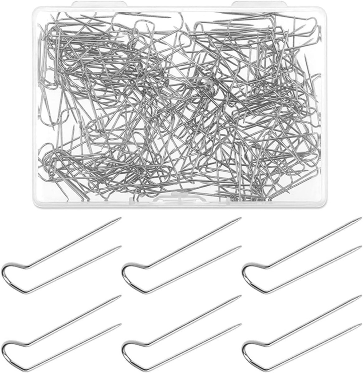 200 stuks krans U-pinnen, 23 mm roestvrijstalen dubbele blokkeerpennen, multifunctionele rechte quiltnaald, voor doe-het-zelf naaien, bloemisterij, strokransen, sieradendisplay, ambachten