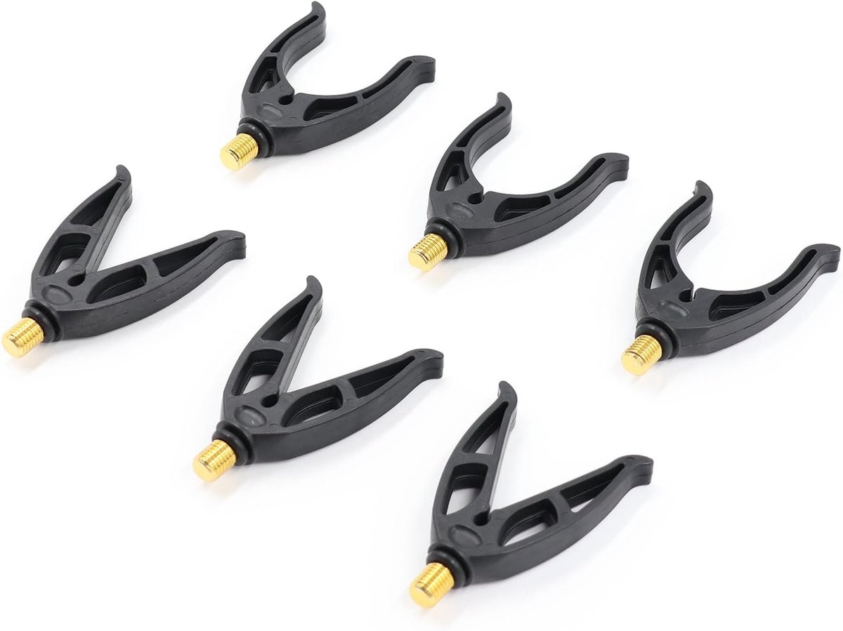 SnelShoppen - 6 Pcs Rod Rests Rod Holders V Backrest U-Head Grip M3/8 Draad Rod Holder Match Bench Zwart