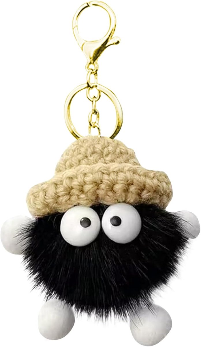 sleutelhanger, wollige sleutelhanger, pompon-sleutelhanger, schattige hanger voor rugzak, gepersonaliseerde pluche hanger voor autohandtassen, geluksbrenger sleutelhanger, A, 5