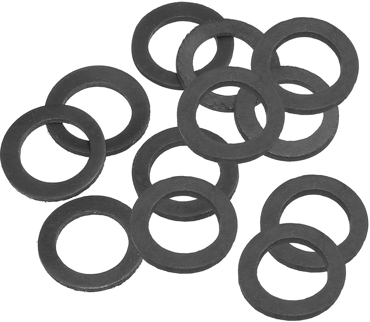 M16 Rubberen sluitringen, rubberen afdichting, rond, 12 stuks, 16 mm ID, 24 mm OD, 2 mm dik, platte sluitringen, set, afdichtingsrubber voor kraanbuis, bevestigingsschroef, zwart