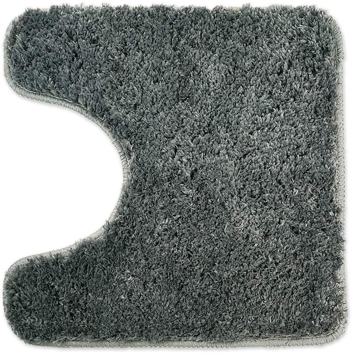 Badmat Grijs 45x45cm - Antislip & Machinewasbaar - Inclusief WC-Uitsparing - Comfortabel voor elke badkamer - SnelShoppen
