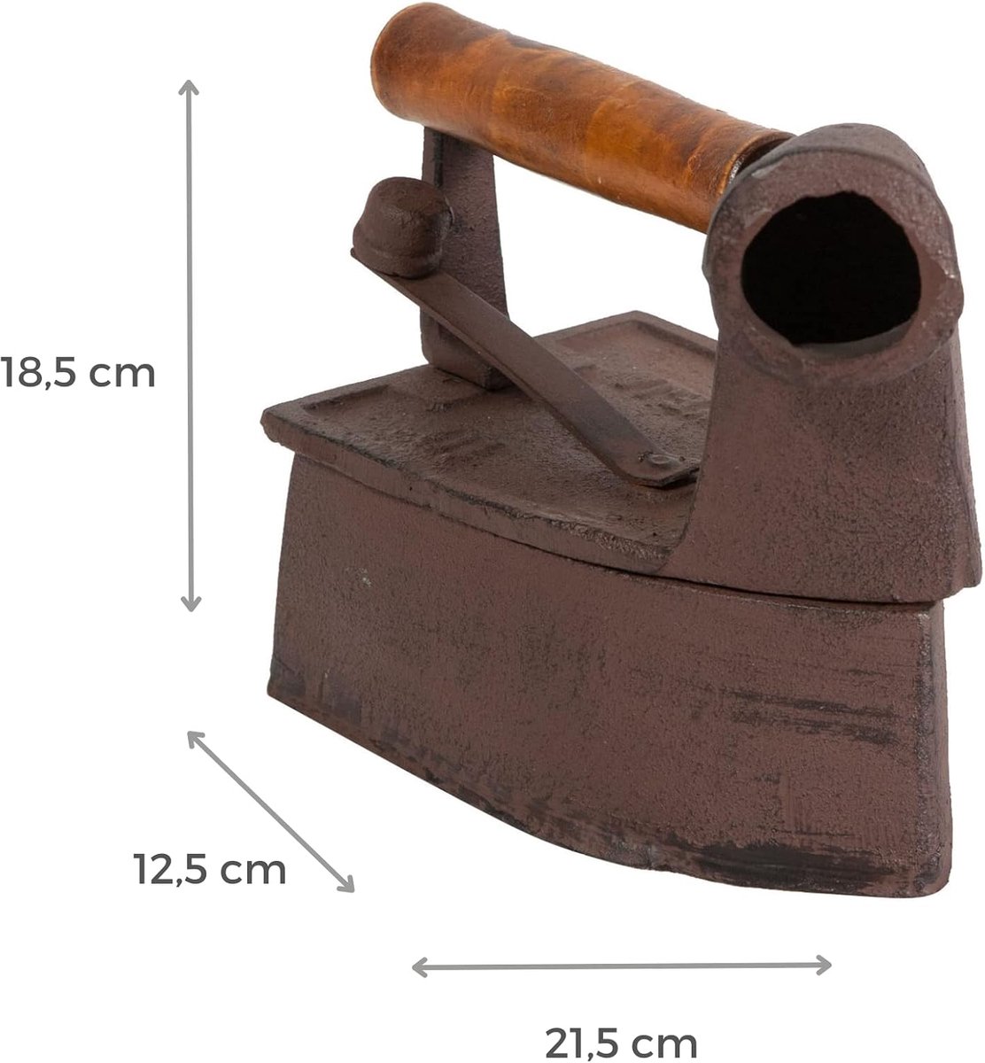 Decoratief strijkijzer - Gietijzeren ornament - Huis decoreren - Massief gietijzer - 21 cm - Zwart