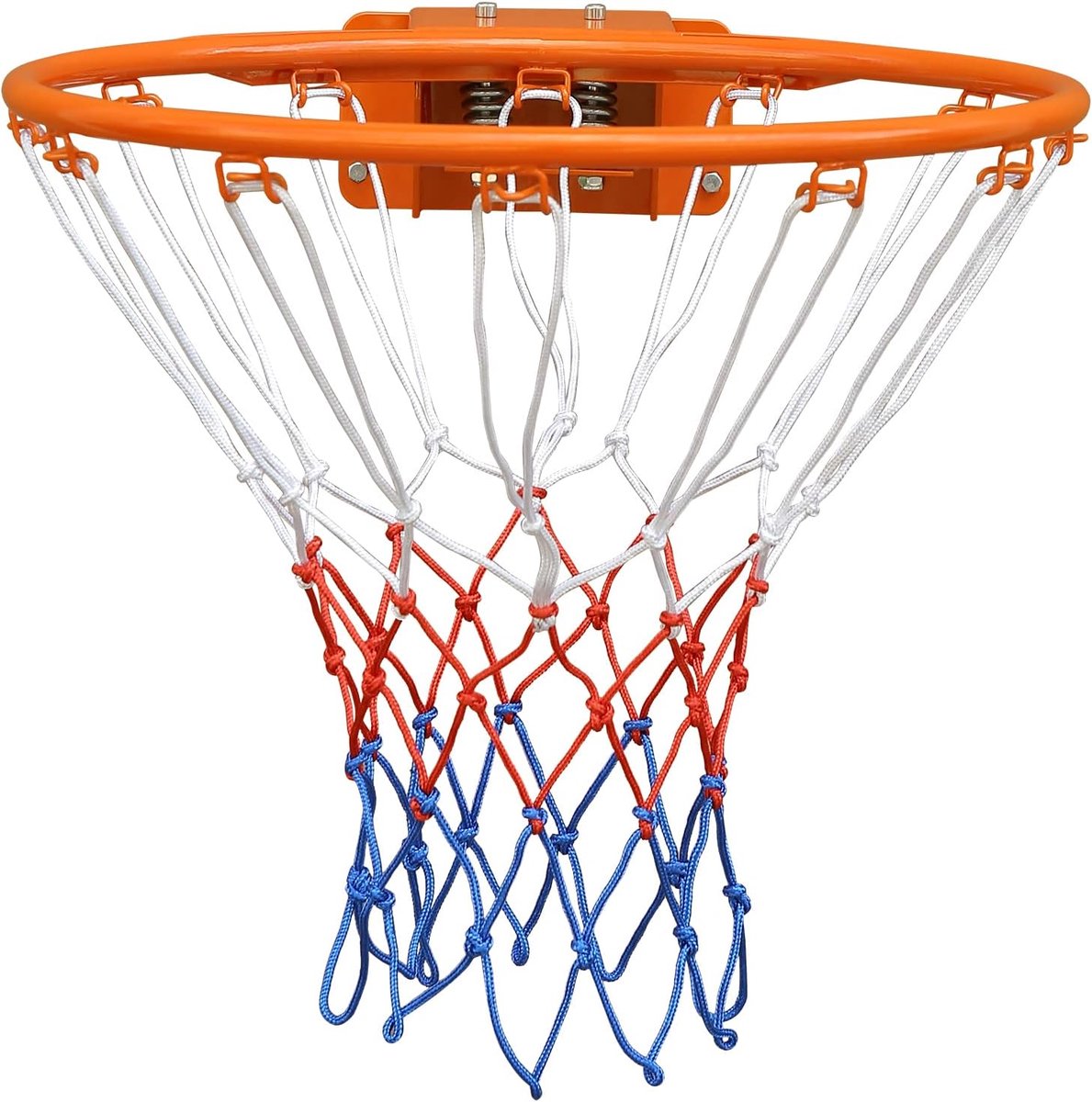 Basketbal dubbele veer solide rand, basketbalnet, binnen en buiten opknoping basketbaldoel met alle weersomstandigheden net wandgemonteerde basketbalring 45 cm