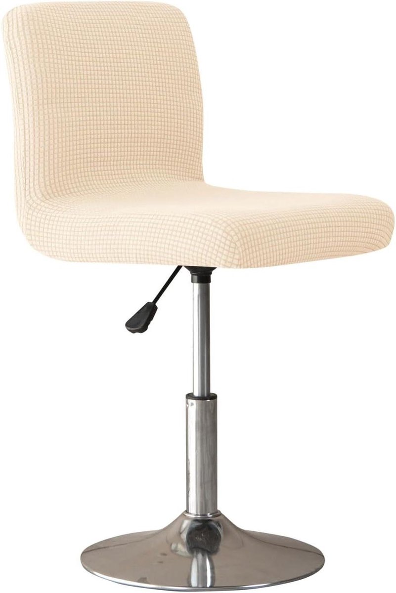 Barkrukhoezen met Rugleuning - Stoelhoezen Kussenovertrekken - Meubels Beschermen - Elastische Maïsfluweel Stof - Universeel Passend - Beige A