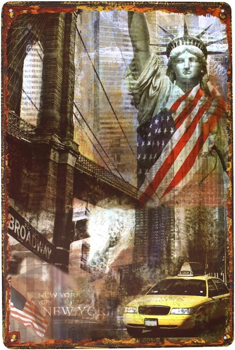Statue of Liberty Statue of Liberty Vintage Metal Sign Poster Wall Plate Wall Decoration Metal Plate Door Plate - ShopVlot