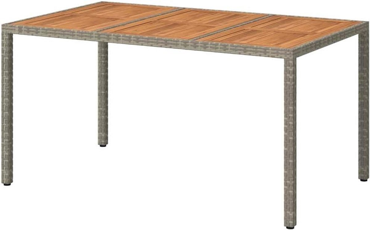 Uittrekbare Tuintafel - Verstelbare Tafel Tuin - Buiten Eten - Onderhoudsvriendelijk Polyrotan - 150 x 90 x 75 cm - Grijs