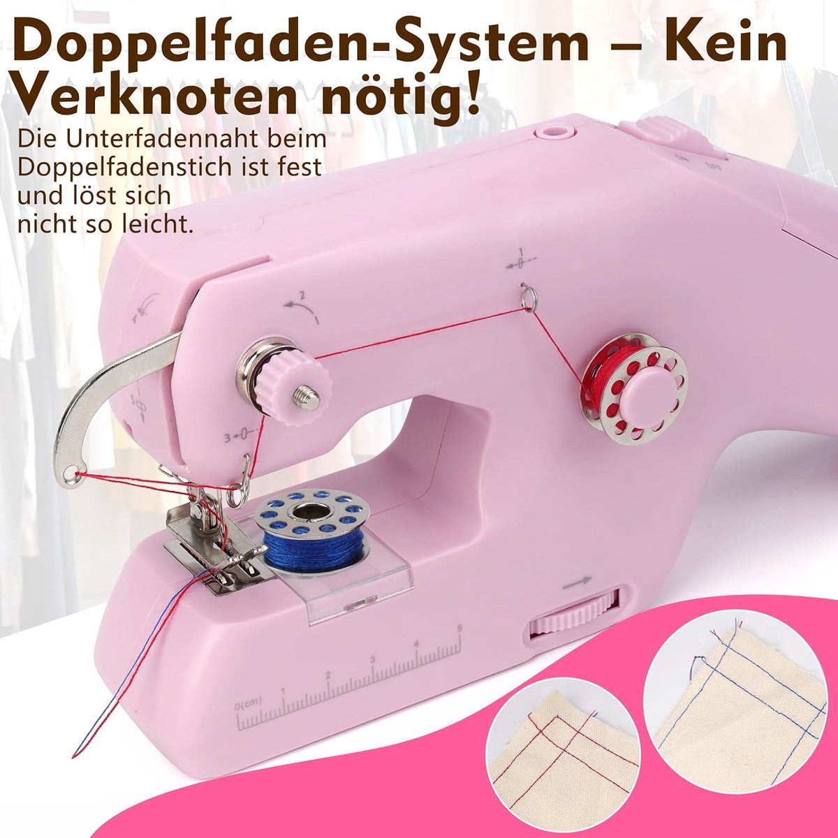 Naaimachine, handnaaimachine, draagbare mini-elektrische met dubbele draad - ShopVlot