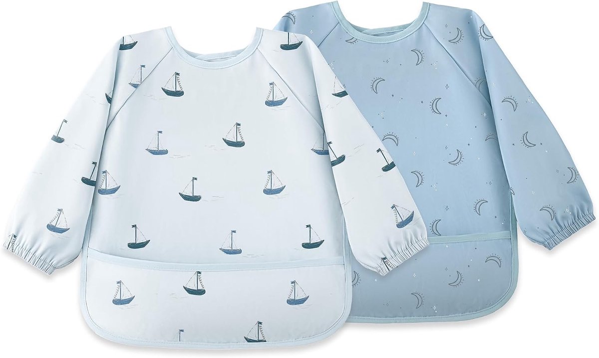Slabbetje borstvoeding met lange mouwen - zacht en huidvriendelijk - waterdicht en machinewasbaar - SnelShoppen