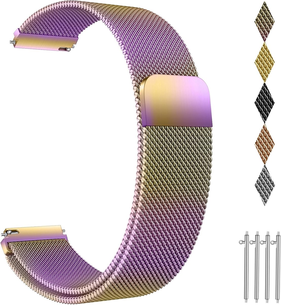 Milanese horlogeband 20 mm - RVS vervangband - Snelle bevestiging - Geschikt voor mannen en vrouwen - SnelShoppen