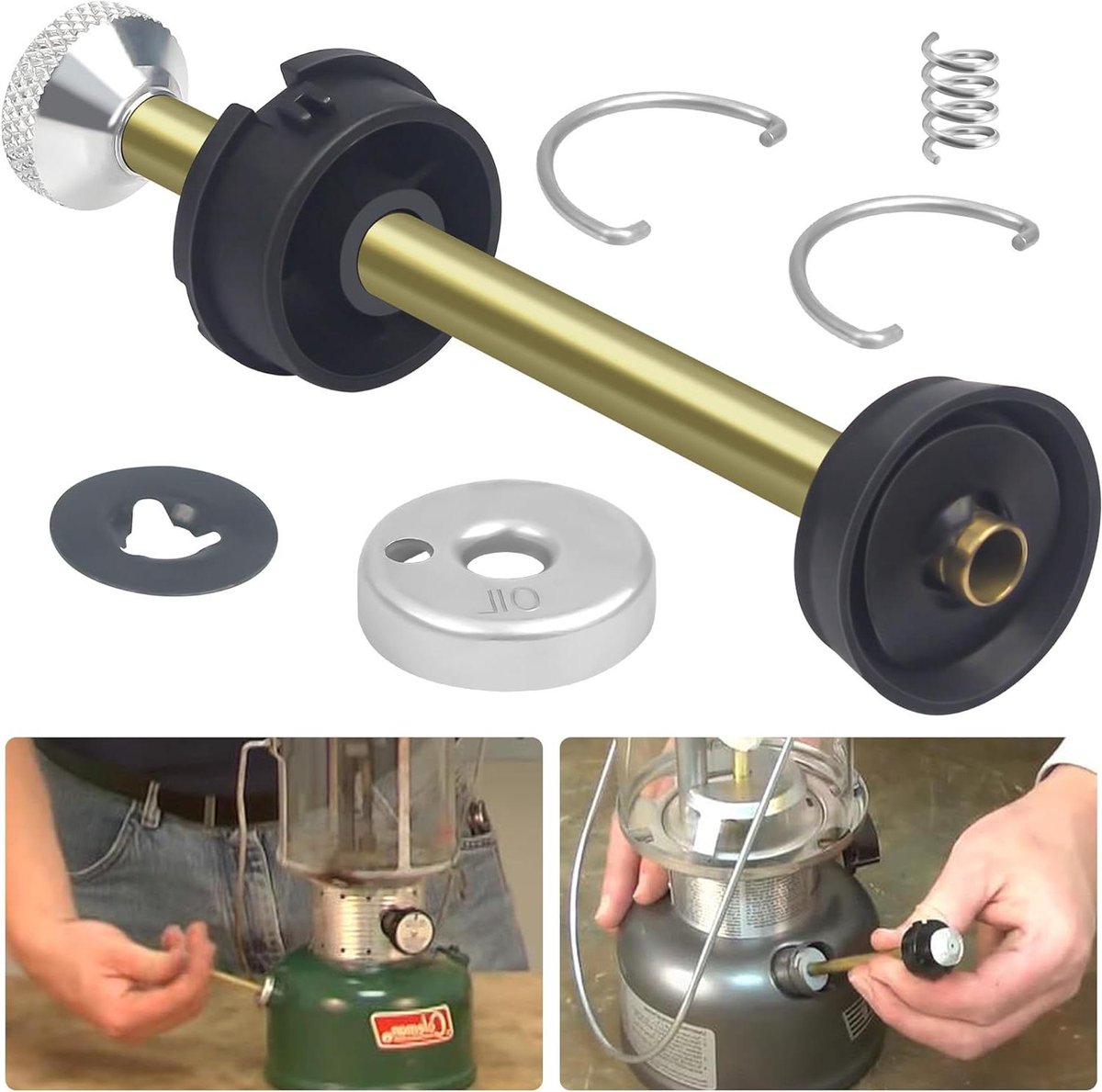 Lantaarn Plunjer Reparatiekit - Lantaarnonderdeel Pomp - Kampeeruitrusting Herstellen - Universele Metalen Pasvorm - 105 cm - Metaal