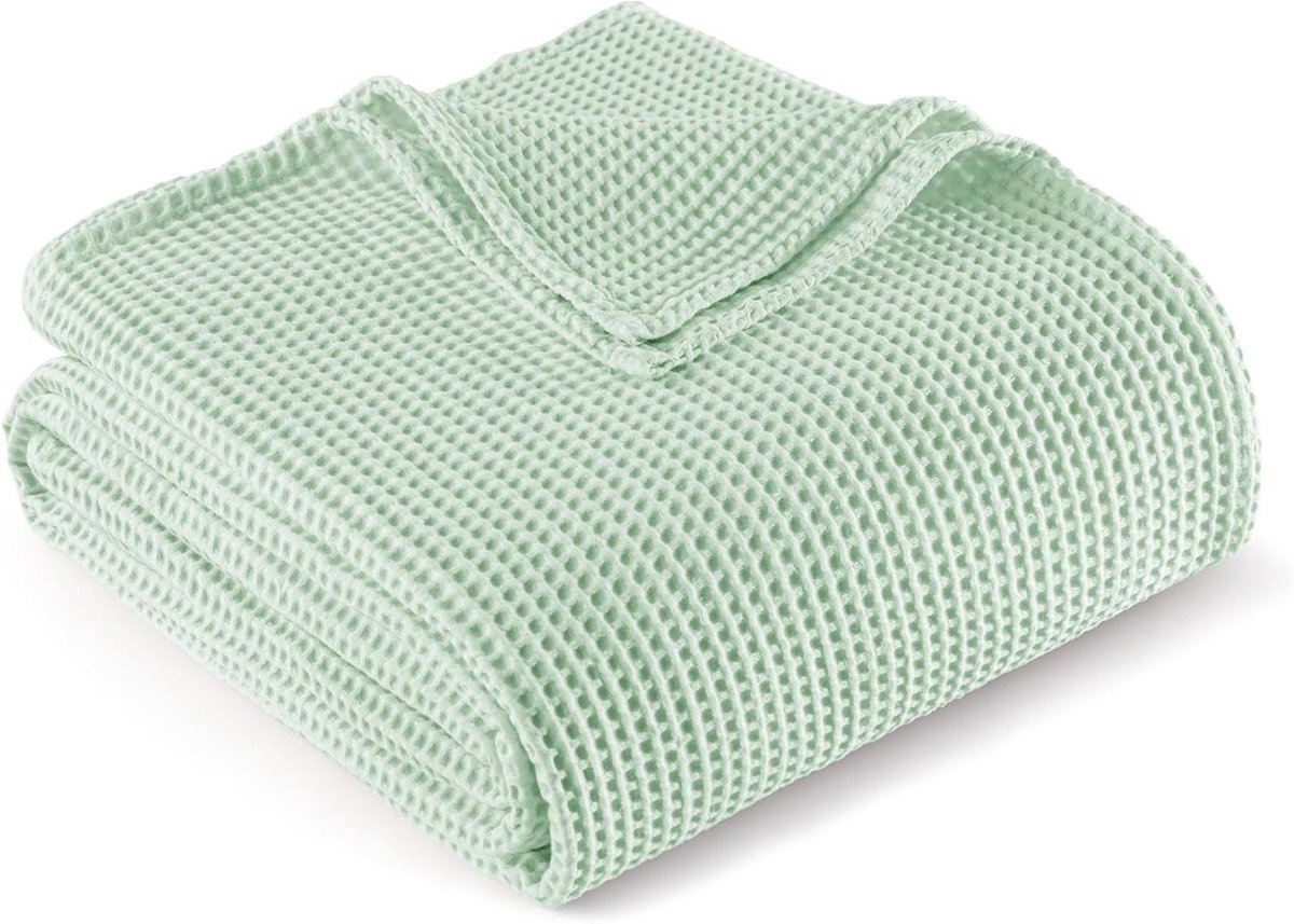 Katoenen Plaid Dekbed - Gewatteerde Deken - Comfortabel Ontspannen - Honingraatstructuur -