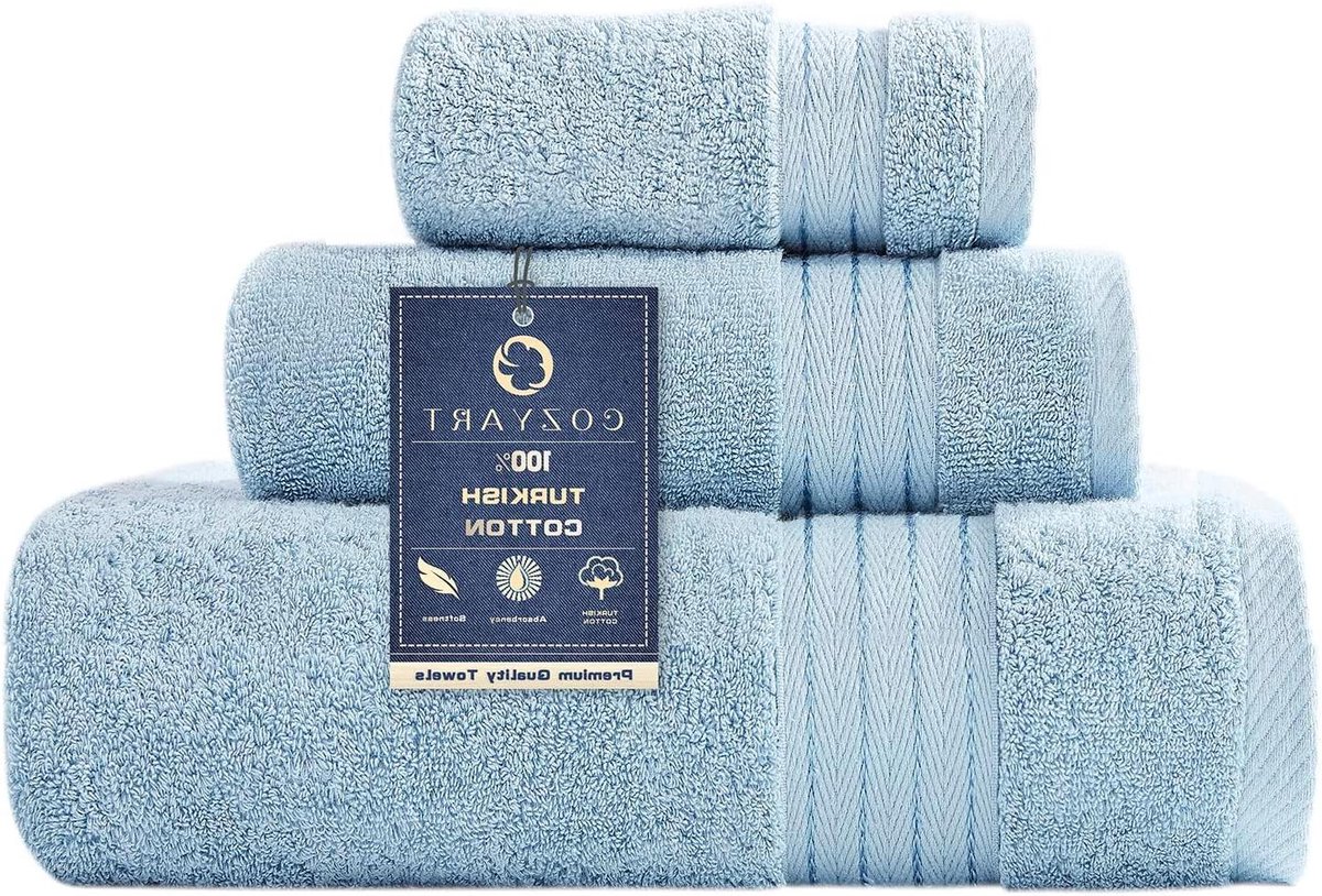 Luxe Badhanddoeken Set - Turks Katoen Handdoeken - Badkamer Luxe - 650 GSM Dik - Set van 3