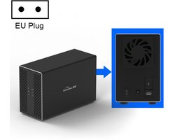 Blueendless Type-C / USB-C-interface 3,5 inch 2 Bay RAID Combination Array HDD externe behuizing (EU-stekker)