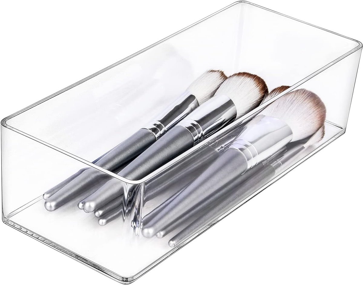 Lade Organizer, 1-Compartiment Acryl Make-up Organizer Cosmetische Opslag Sieraden Display voor Bureau Kledingkast Badkamer Ijdelheid Aanrecht Transparant