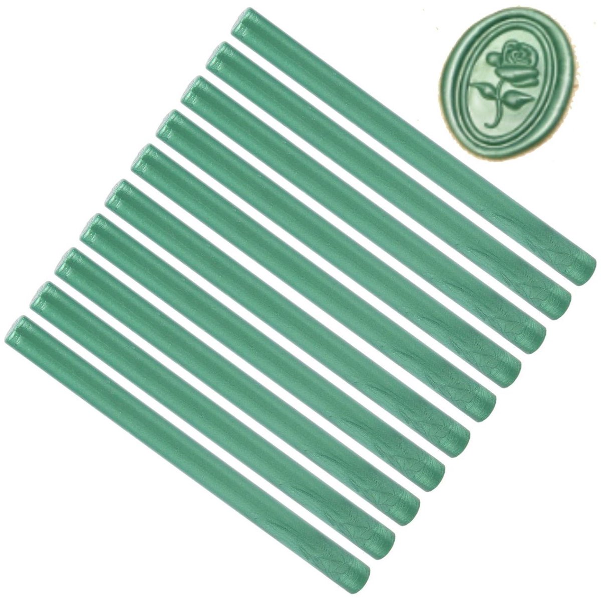 Zegellak Stokken - Wax Stempels Lijm - Enveloppen Versieren - Hoge Kwaliteit Was - 10 stuks - Pine Groen