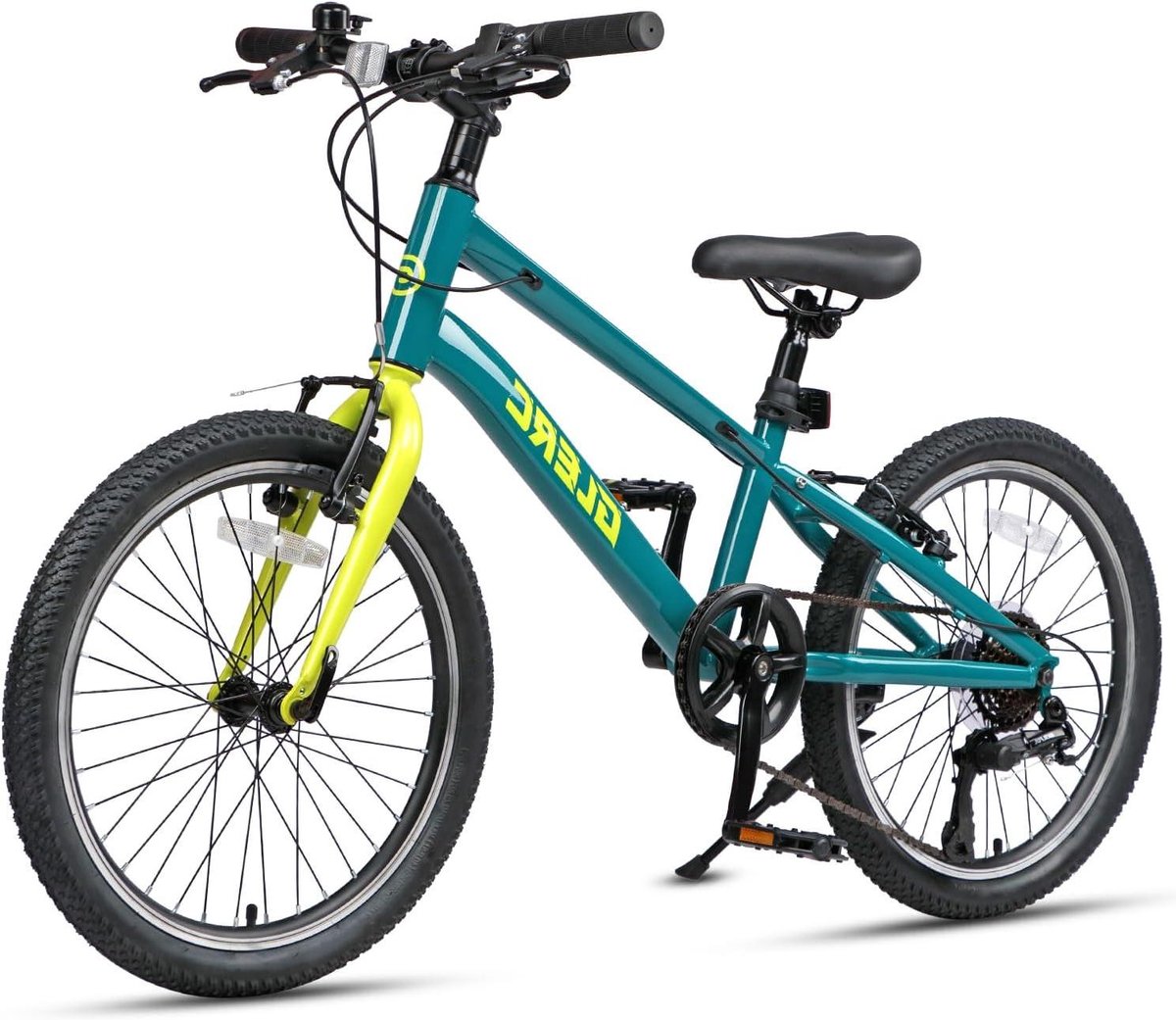 Kinderfiets 20/24 Inch - Jongensfiets Meisjesfiets - Avontuurlijke Fietstochten - Robuust Koolstofstaal Frame - 7 Versnellingen - Groen