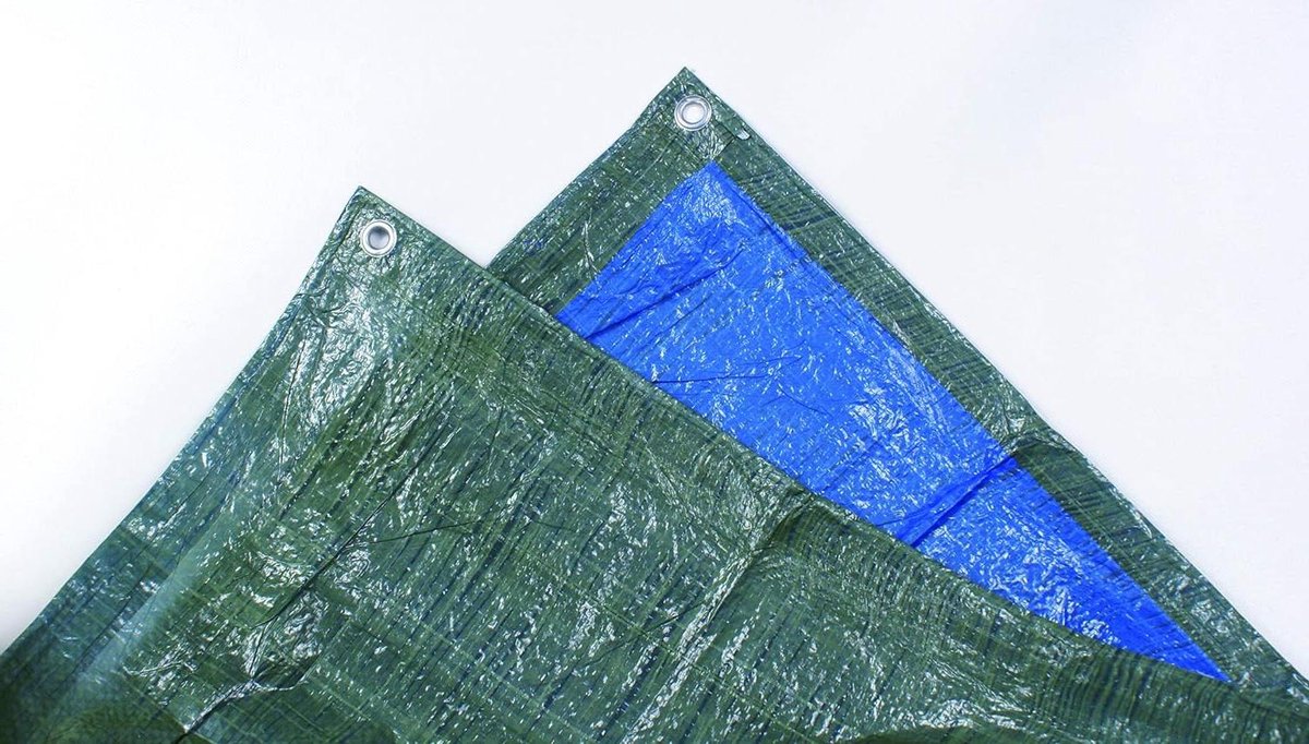 Dekzeil - Afdekzeil Zeil - Bescherming Tuinmeubelen - Versterkte Randen - 4 x 5 meter - Blauw Groen