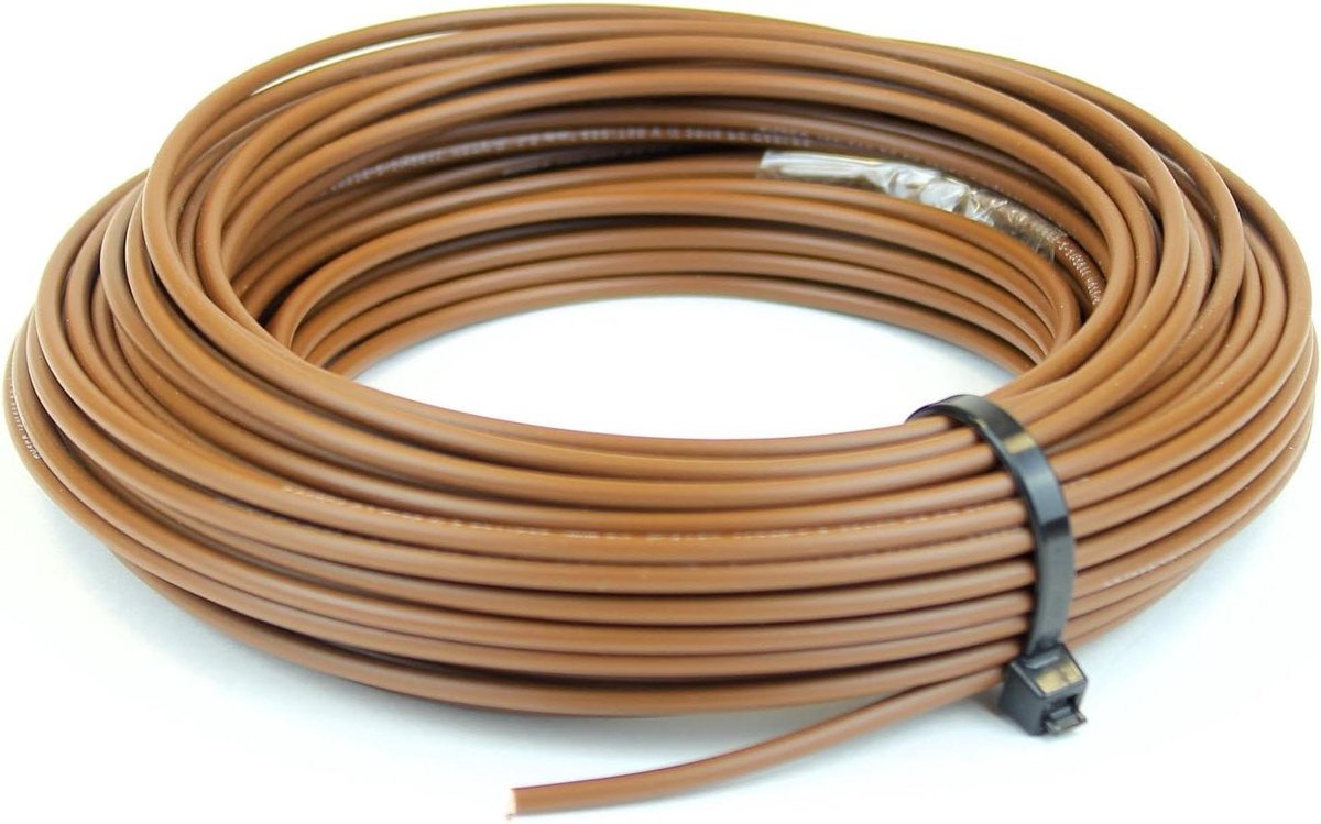 Enkeladerige Buiskabel - Installatiekabel - Binnenbedrading - BASEC Goedgekeurd - 15 mm - Bruin