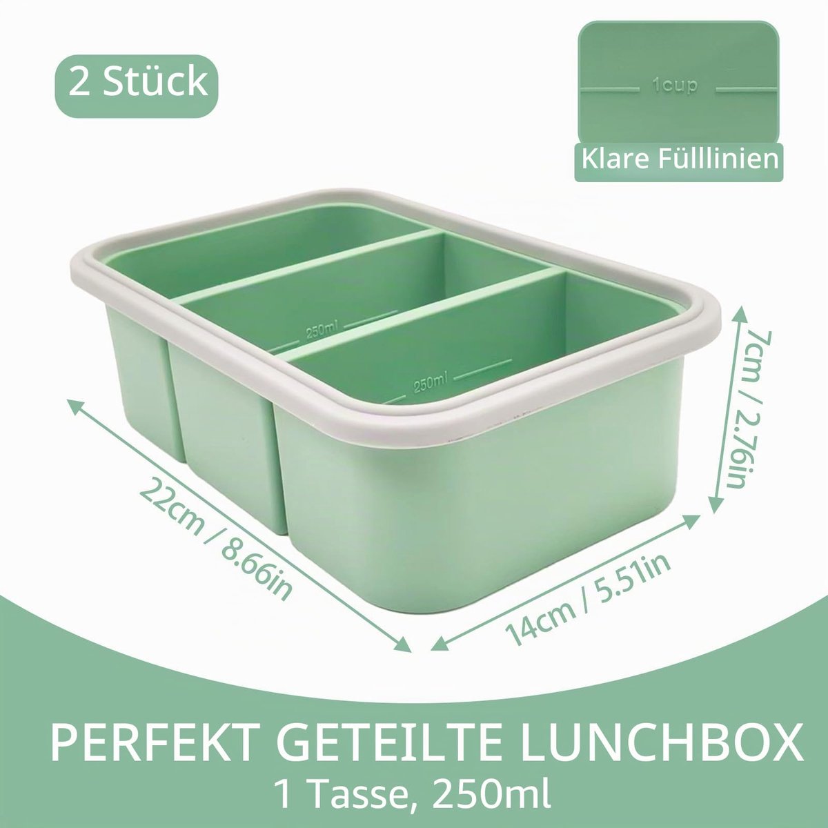 invriezen, container, siliconen, vriesvorm met deksel, 2 stuks, 3 gaten, vriescontainer, voedselcontainer, voorraadcontainer, ijsblokjesvorm voor soep, ijsblokje, bouillon, saus of