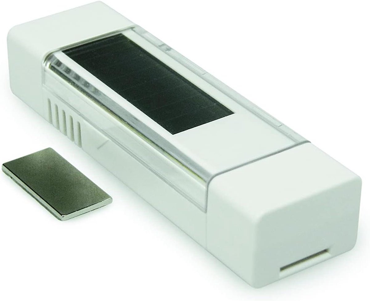 Deurcontact Ventilator - Raamcontact Magneet - Ventilatie Automatiseren - Batterijvrij Zonne-energie - 23 x 14 x 6 mm - Wit