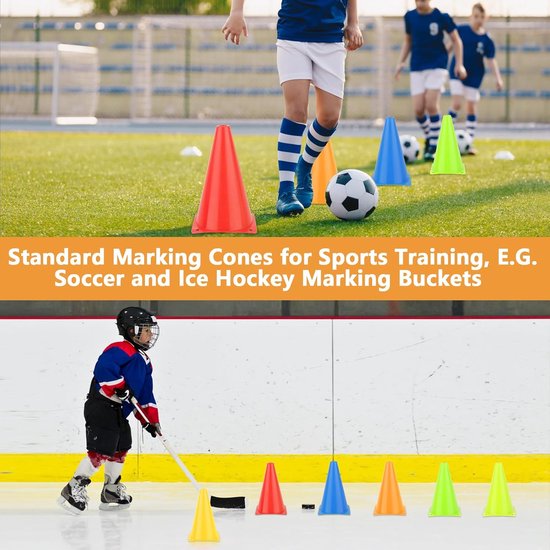 Verkeerskegels - Trainingskegels Markeringspalen - Sport en Spel - Compact Ontwerp - 18 cm Hoog - Oranje — afbeelding 3