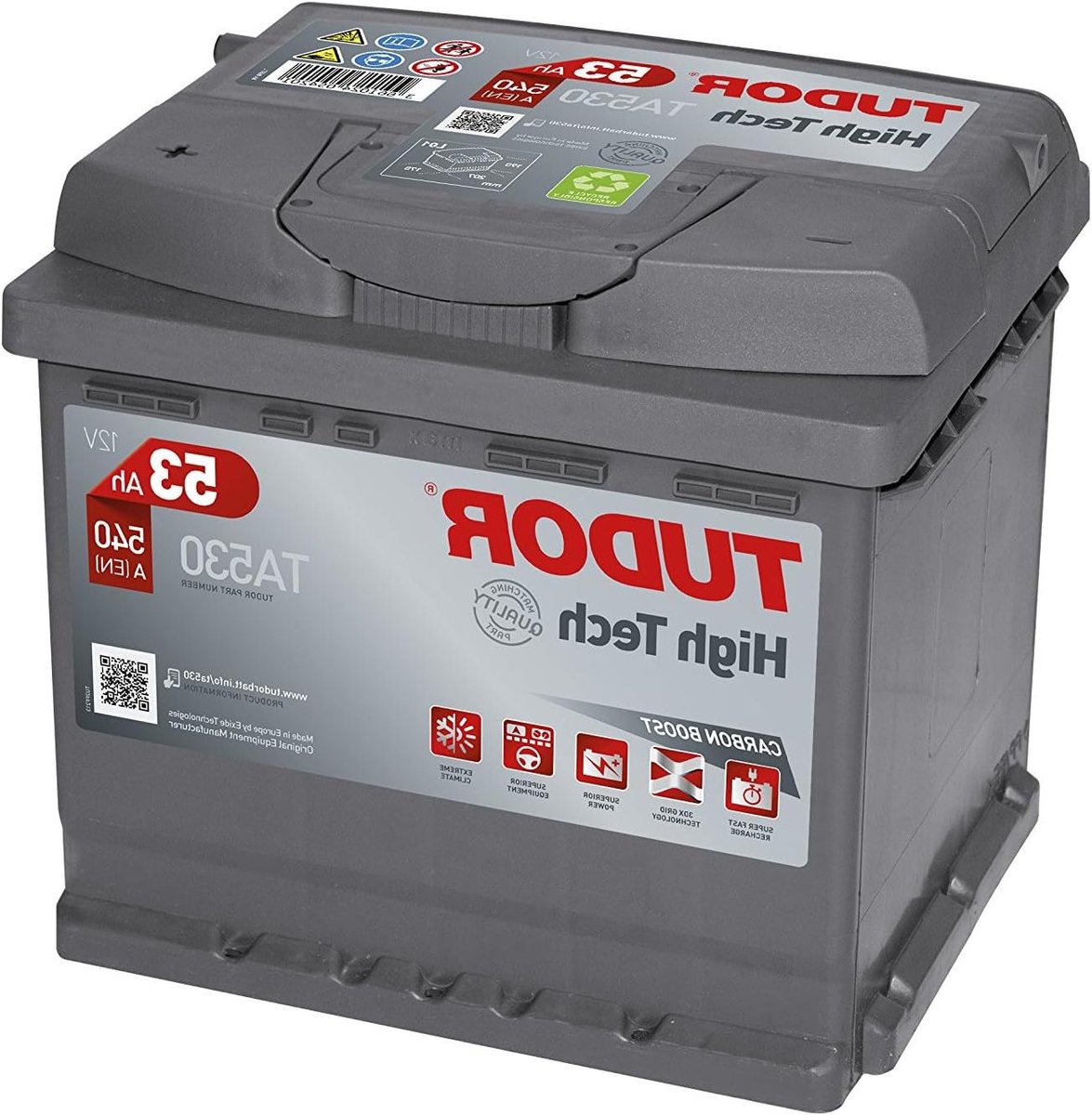 Autoaccu - Autobatterij Accu - Starten Motor - 30% Meer Startvermogen - 207 x 175 x 190 mm - Zwart