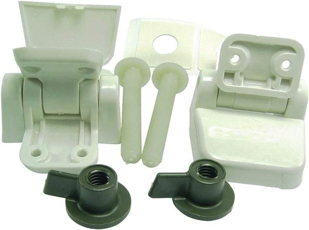 Toiletbril Scharnier - WC Deksel Ophanging - Toilet Reparatie - Paar Scharnieren - 2 stuks - Wit