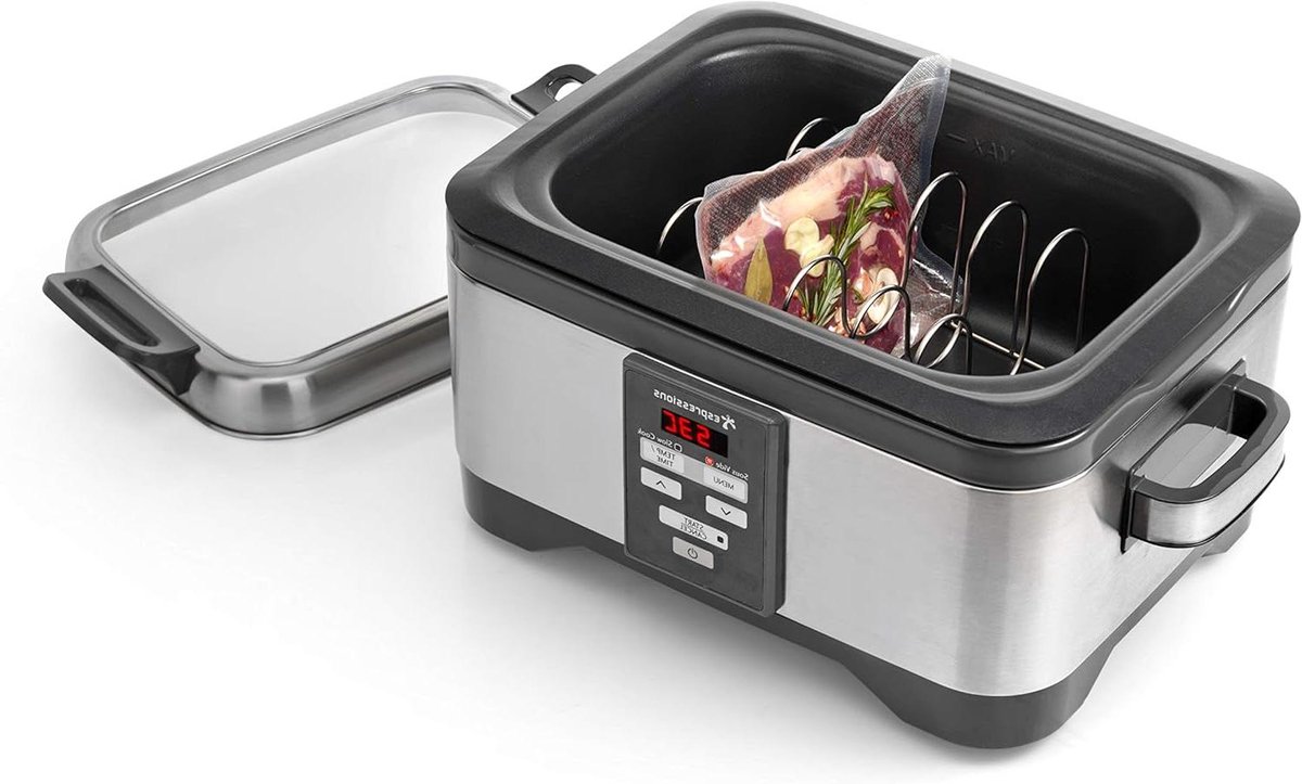 Sous Vide Slow Cooker - Multicooker Waterbad - Maaltijden Bereiden - Temperatuur tot 1 graad nauwkeurig - 5.5 Liter - Rood van Merkloos