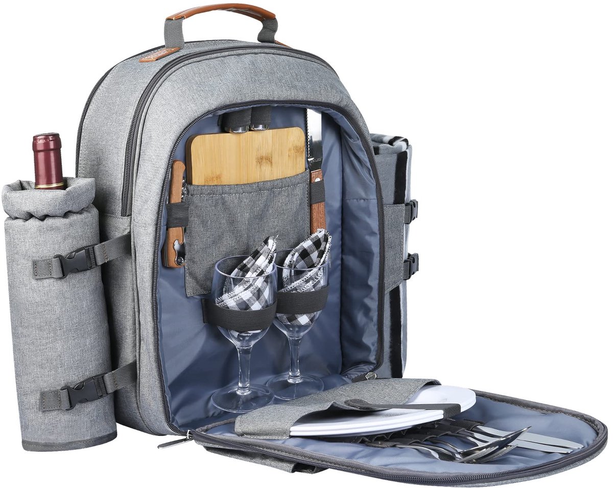 pPicnic Backpack for 2, Grey