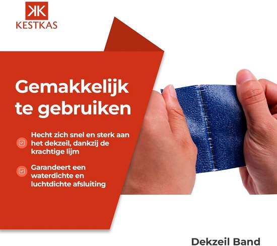 Reparatietape Zeil - Waterdichte Plakband - Outdoor Reparatie - Sterke Kleefkracht - 8cm x 5m - Blauw — afbeelding 2