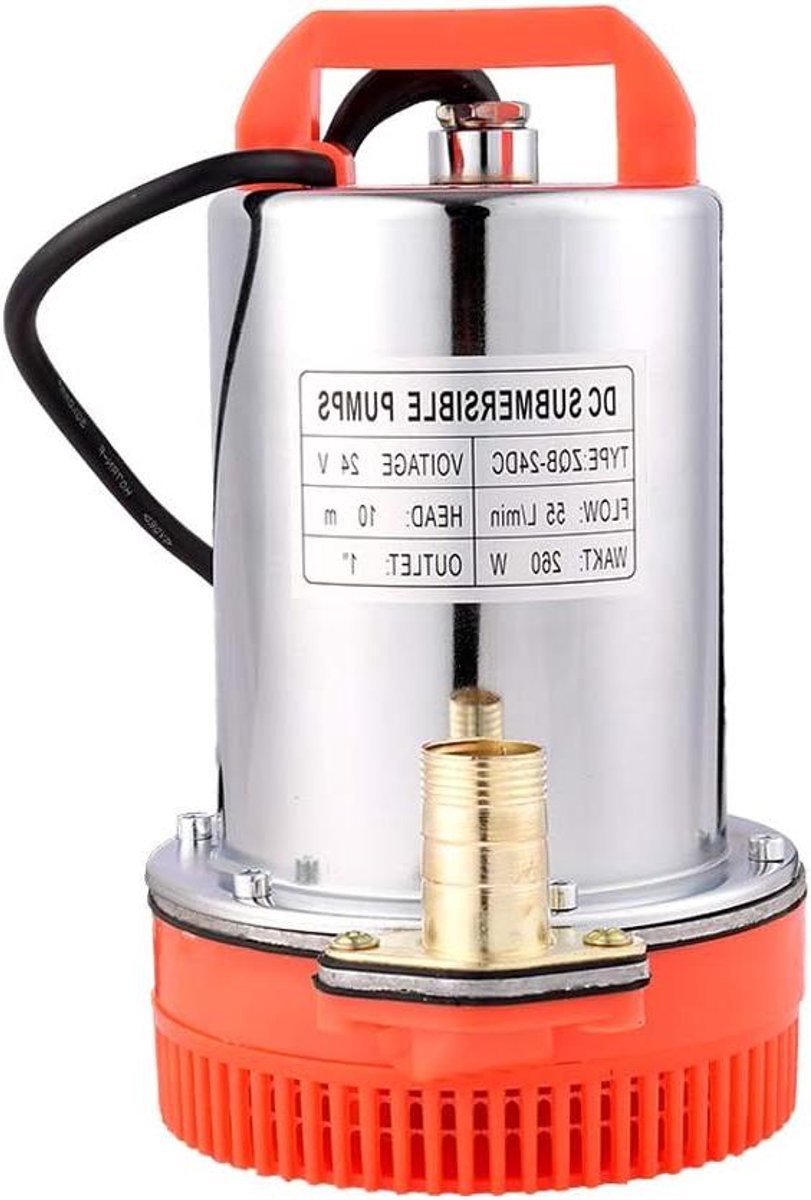Dompelpomp - Afvoerpomp - Water Verplaatsen - Zonne-energie Aangedreven - 3300 l/u - Zwart Oranje