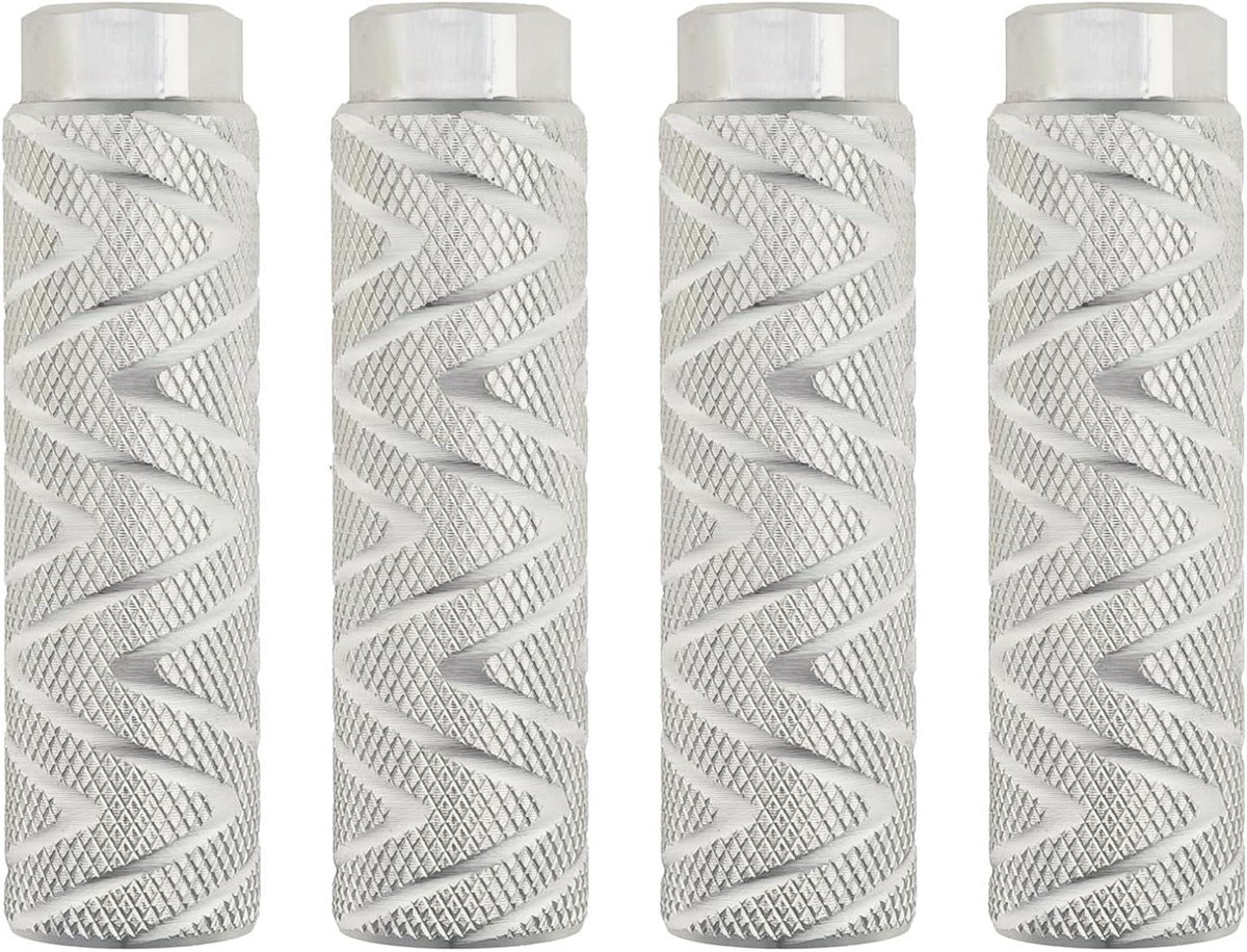 Fiets Pinnen - Voetsteunen Achterbank - Extra Vervoer - Hoge Aluminium Kwaliteit - 100 x 28 mm - Zilver