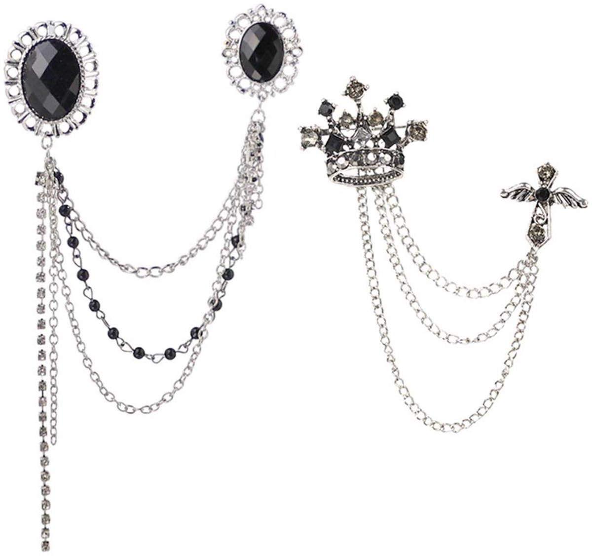 Broche Reversspeld - Metalen Blouses Clip, Sjaal Accessoires, Naalden - Koninklijke Kroon-Diarakruis Kristal Vintage Mode Sieraden Badge Corsage Voor Dames