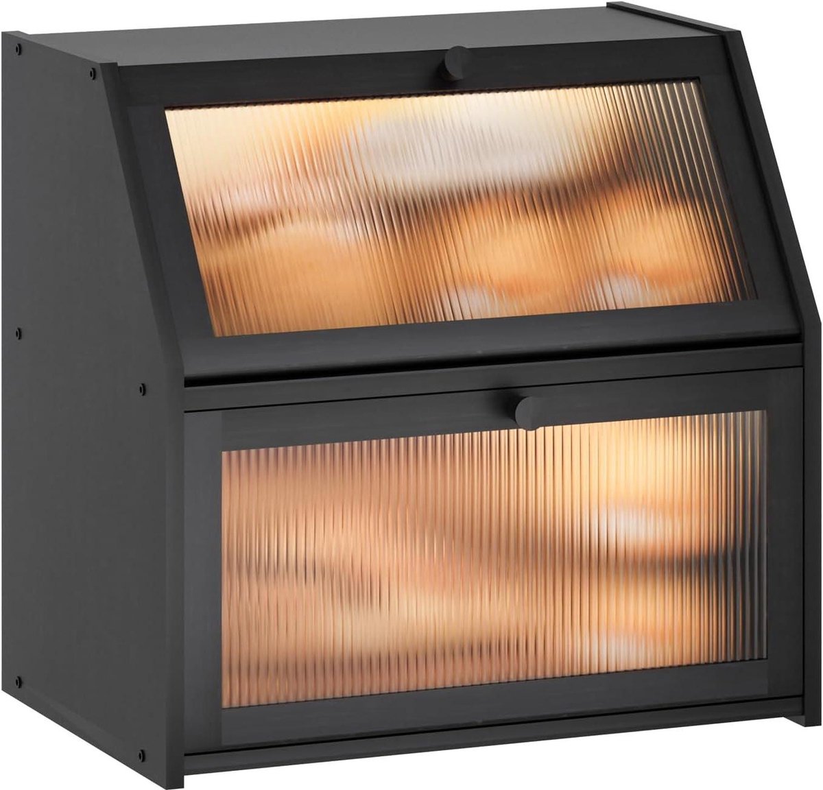Grote Brooddoos - Brood Opslag - Keuken Organiseren - Dubbellaags Bamboe - 42.8 x 24.9 x 38.1 cm - Natuurlijk Bamboe