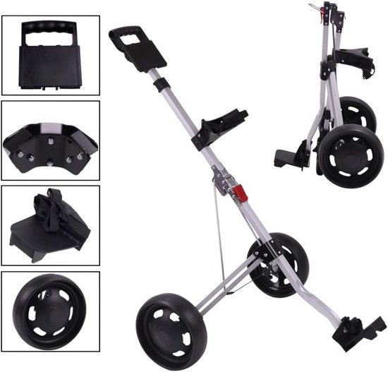 Golfkar Opvouwbaar - Golftrolley Push Pull - Golfen Lichter Maken - Lichtgewicht Aluminium Frame — afbeelding 3