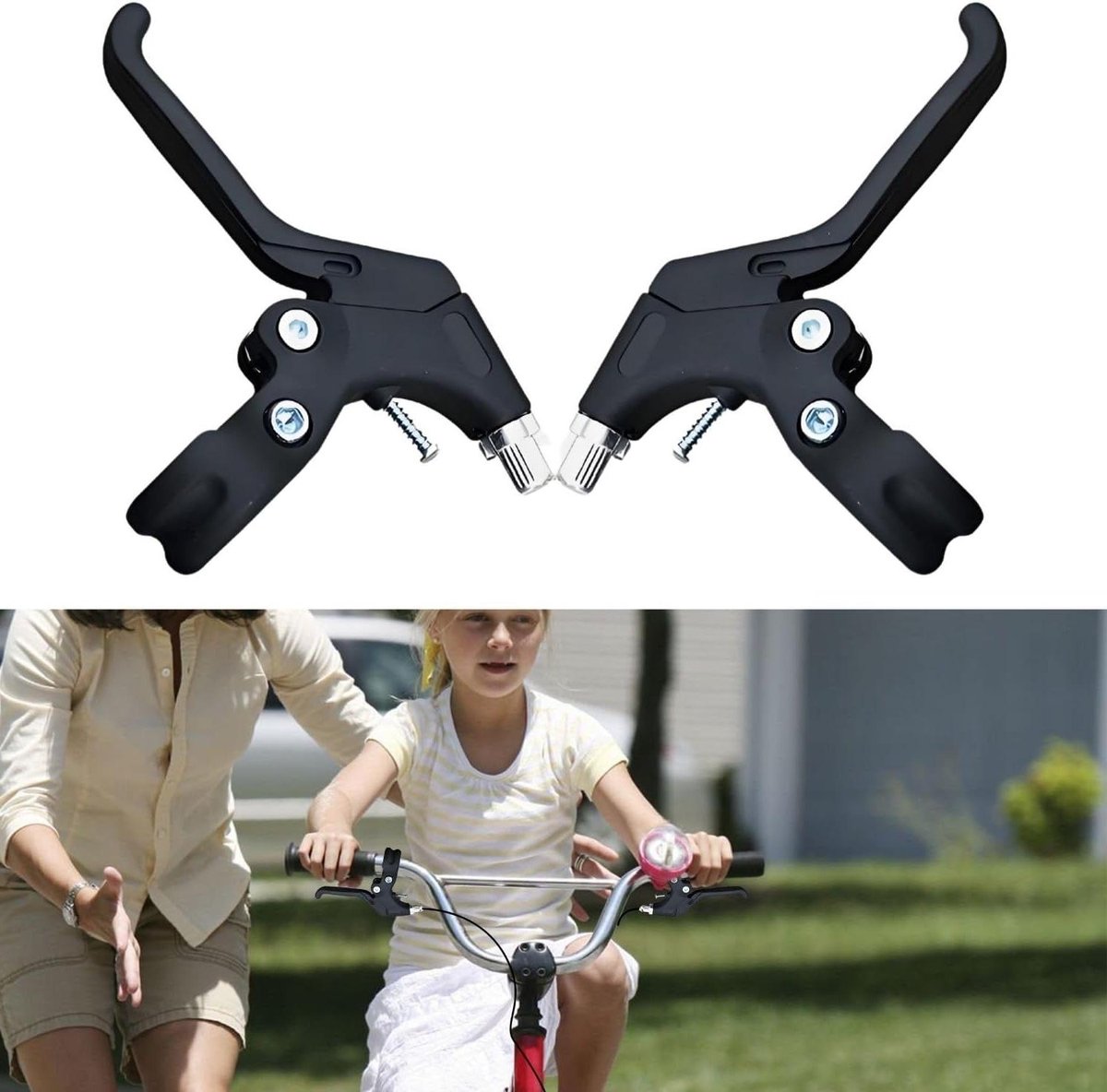 Fietsremhendels Kinderfiets - Remhendels Paar - Veilig Fietsen - Korte Hendel Ontwerp - 22 mm Stuurdiameter - Zwart