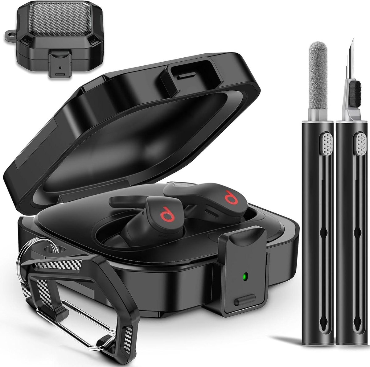 Hoesje voor Beats Fit Pro - Beschermhoes Oordopjes - Oordopjes Beschermen - Met Veiligheidsslot - Niet gespecificeerd - Zwart