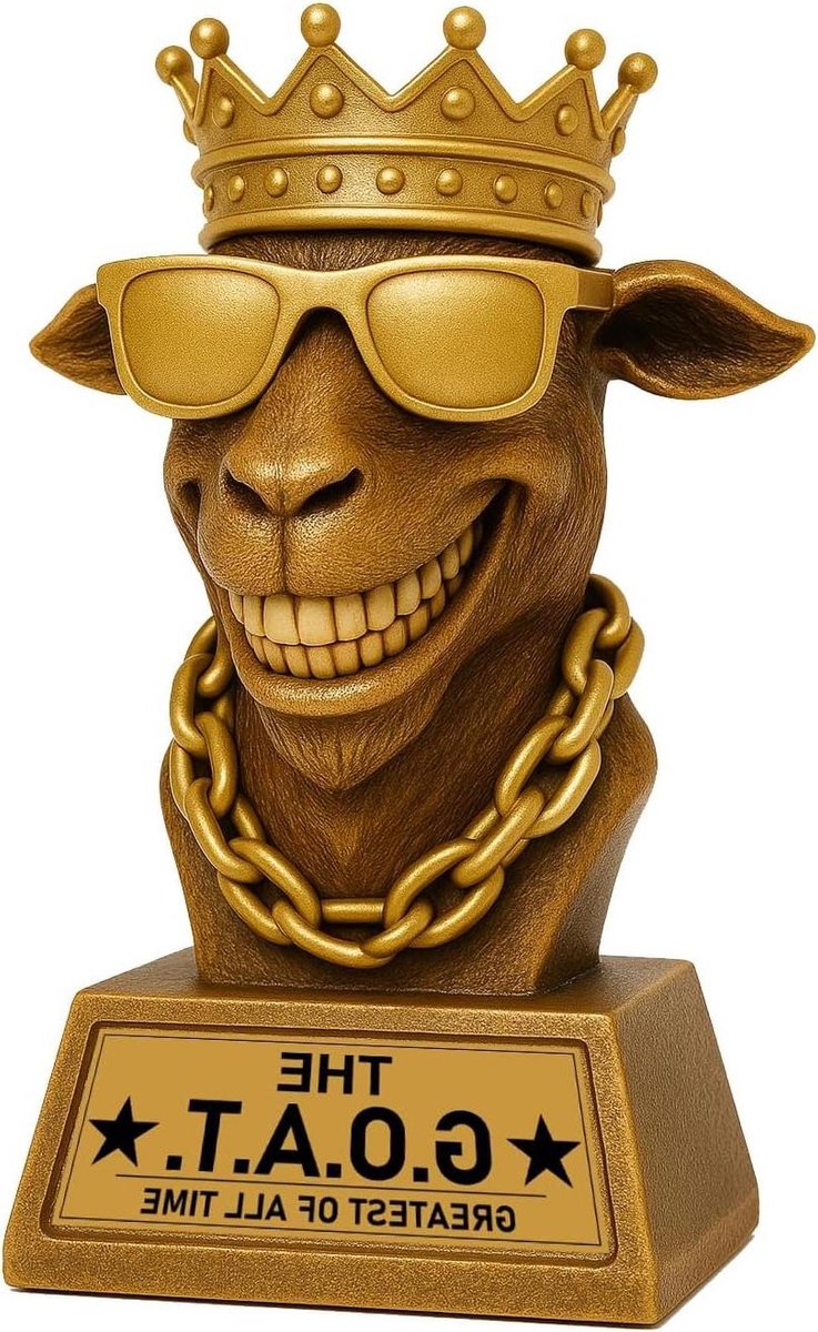 Geit Trofee - Beste Speler Prijs - Fantasie Voetbal - Iconisch Design - 7 inch - Goud