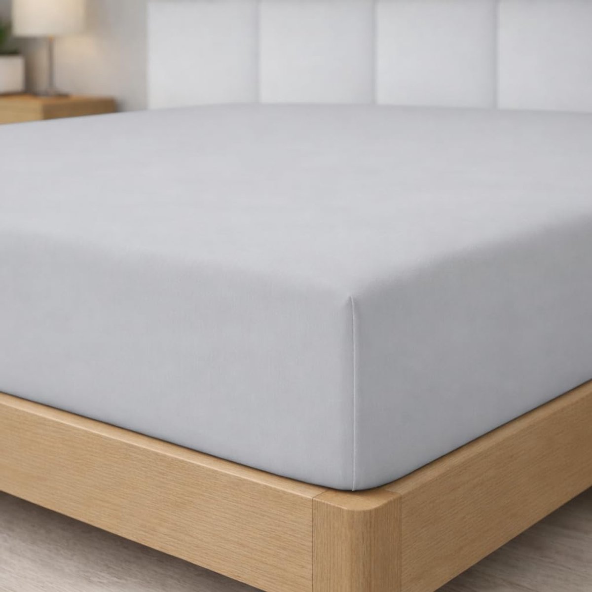 Hoeslaken, 90 x 200 x 33 cm, microvezel, geborsteld polyester, grijs