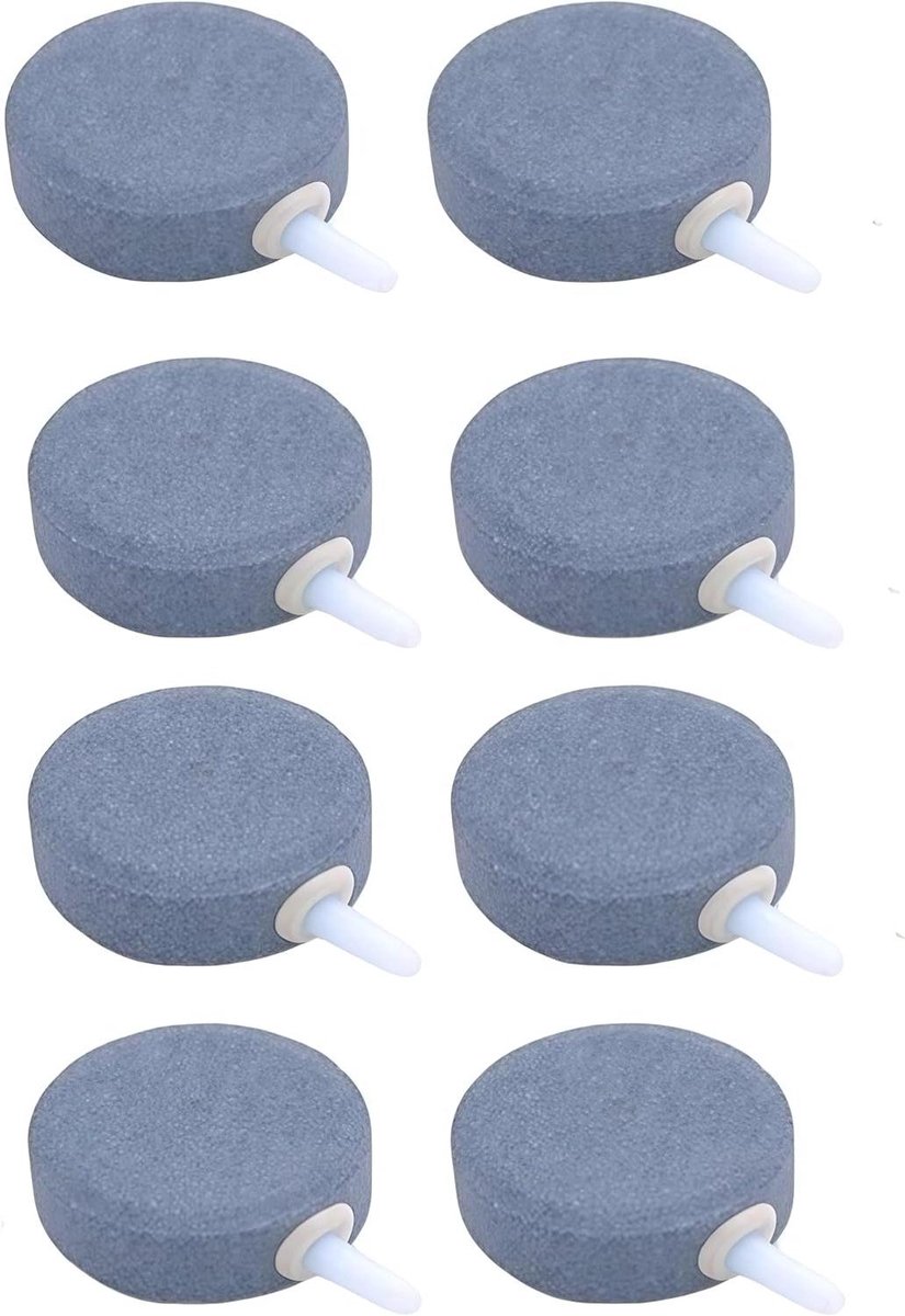 Aquarium Air Stone - Zuurstof Steen - Aquarium Beluchting - Hoge Temperatuur Gebakken - 4 cm Diameter - Grijs